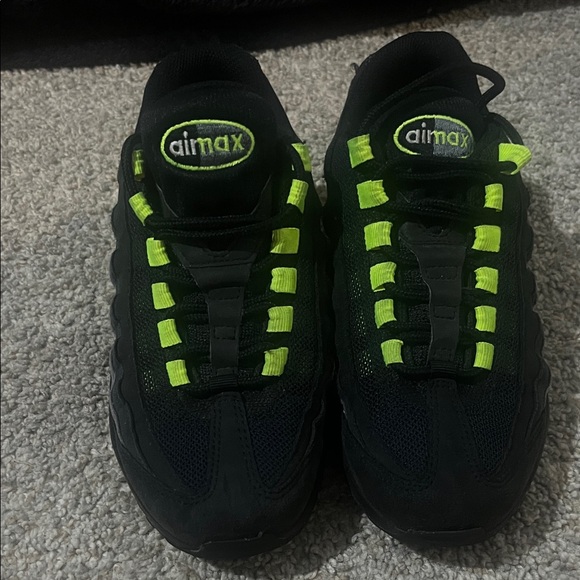 Black and Neon Green Nike Sneakers - Picture 3 of 4